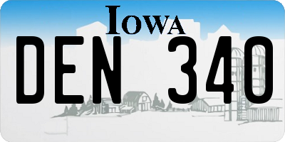 IA license plate DEN340