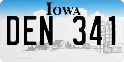 IA license plate DEN341