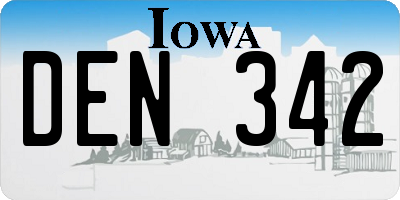 IA license plate DEN342