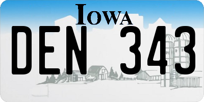 IA license plate DEN343