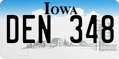 IA license plate DEN348