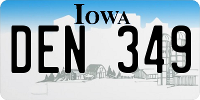 IA license plate DEN349