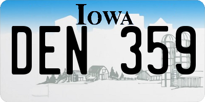 IA license plate DEN359