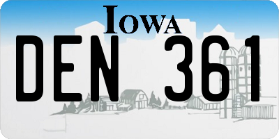 IA license plate DEN361