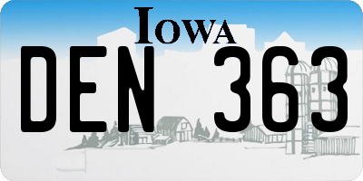 IA license plate DEN363