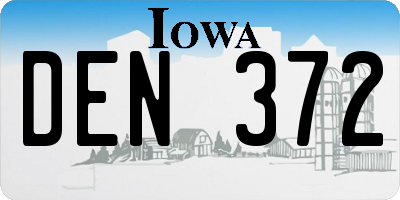 IA license plate DEN372