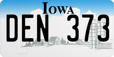 IA license plate DEN373