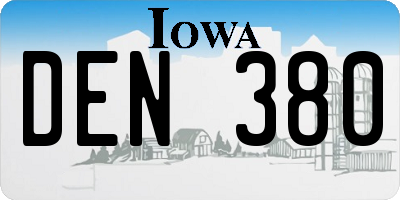 IA license plate DEN380