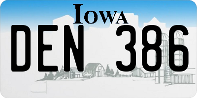IA license plate DEN386