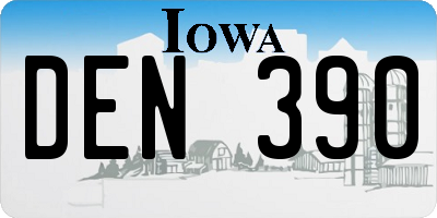 IA license plate DEN390