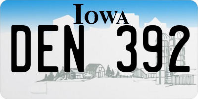 IA license plate DEN392
