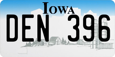 IA license plate DEN396