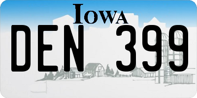 IA license plate DEN399