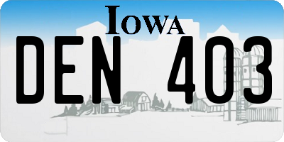 IA license plate DEN403
