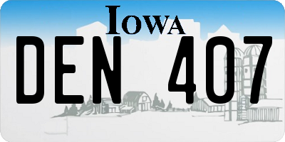 IA license plate DEN407