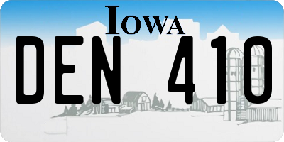 IA license plate DEN410
