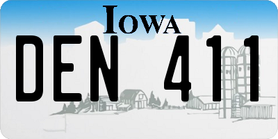 IA license plate DEN411