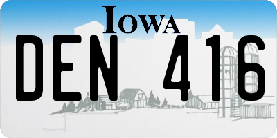 IA license plate DEN416