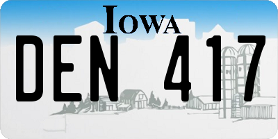 IA license plate DEN417