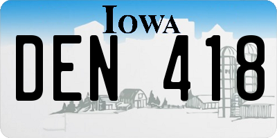 IA license plate DEN418