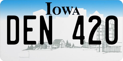 IA license plate DEN420