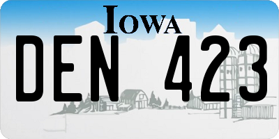IA license plate DEN423