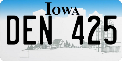 IA license plate DEN425