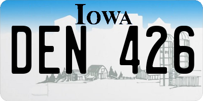 IA license plate DEN426