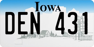 IA license plate DEN431