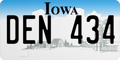 IA license plate DEN434