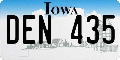 IA license plate DEN435
