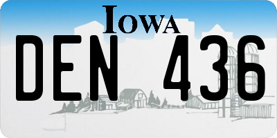 IA license plate DEN436