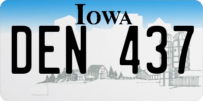 IA license plate DEN437