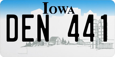 IA license plate DEN441