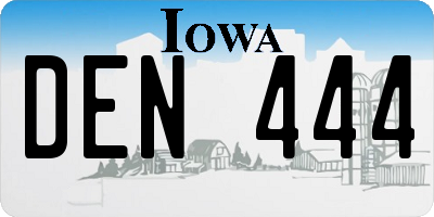 IA license plate DEN444