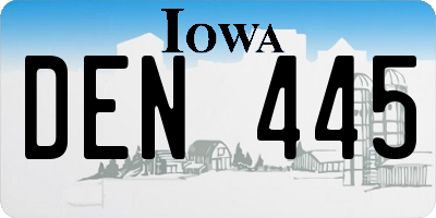 IA license plate DEN445