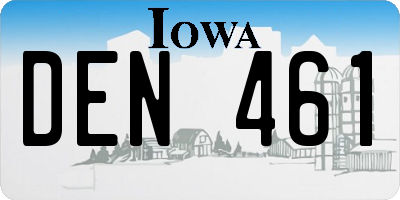 IA license plate DEN461