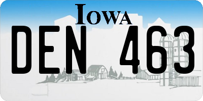 IA license plate DEN463