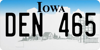 IA license plate DEN465