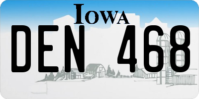 IA license plate DEN468