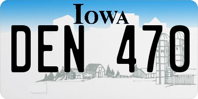 IA license plate DEN470