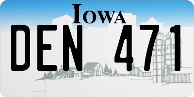 IA license plate DEN471