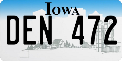 IA license plate DEN472