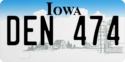 IA license plate DEN474