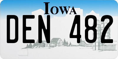 IA license plate DEN482