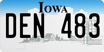 IA license plate DEN483
