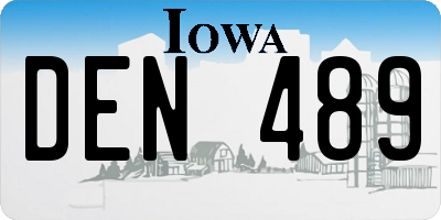 IA license plate DEN489