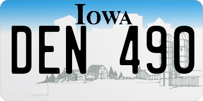 IA license plate DEN490