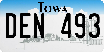 IA license plate DEN493