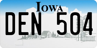 IA license plate DEN504